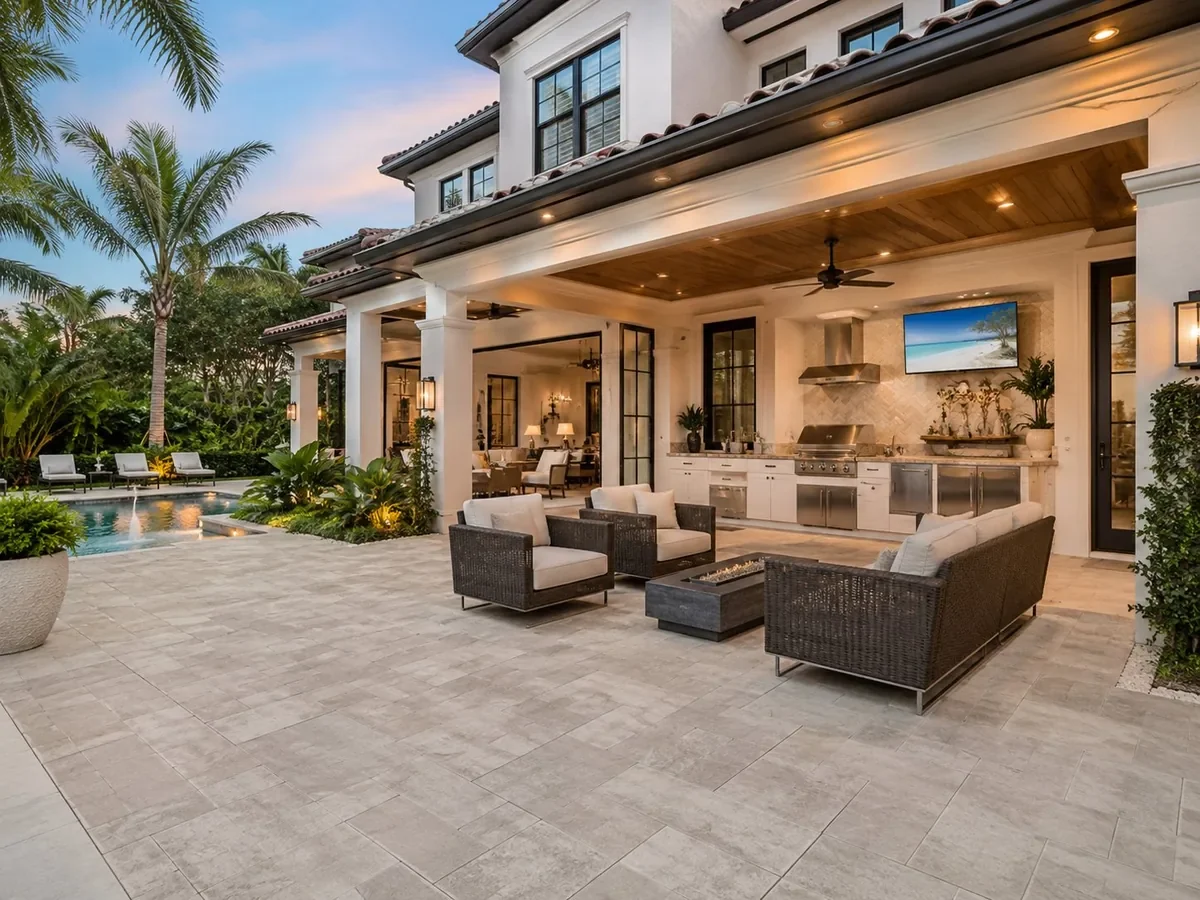 Make the paved space work with the rest of the yard.
