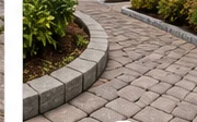 Brick paver edge and border repair area