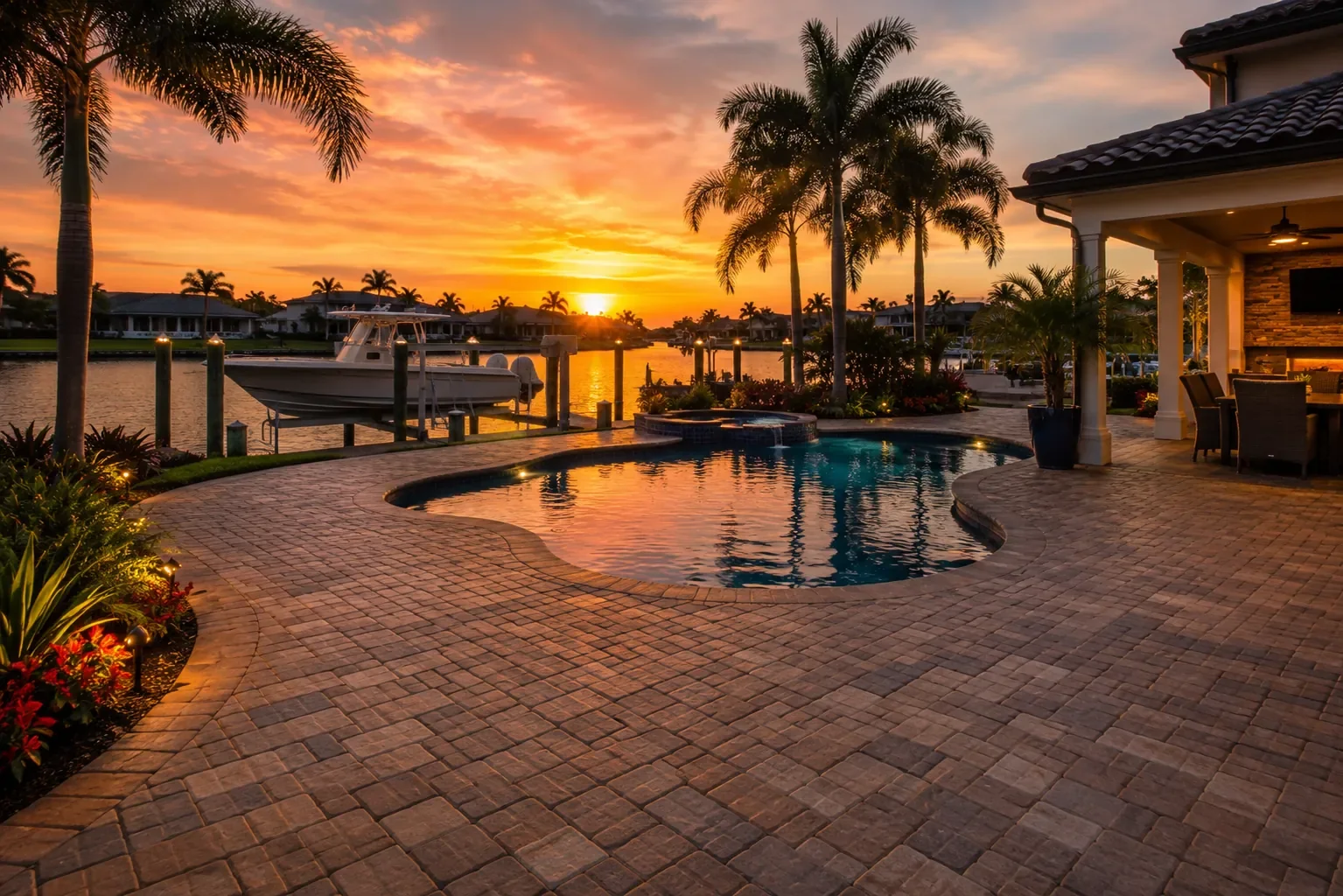 Warm tan paver color family